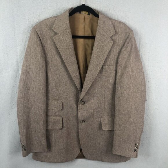 Vintage Levis Blazer  Coat Mens 42L Long Brown Knit Sport Coat Jacket Retro - Picture 1 of 16